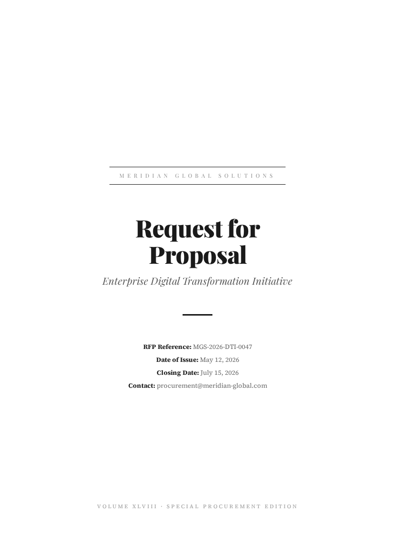 Editorial Request for Proposal